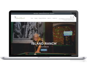 An image of the website for Island Ranch clothing, designed by Axess Web Design