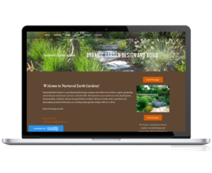 An image of the website for Nurtured Earth Garden landscaping, designed by Axess Web Design