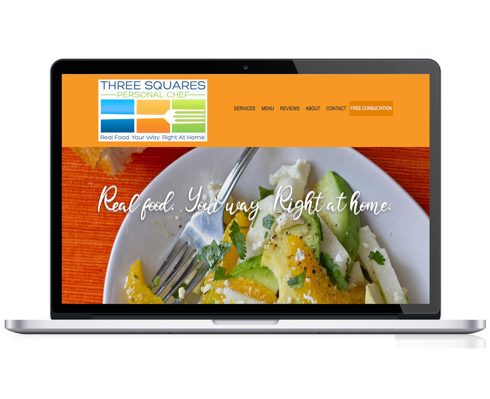 Three Squares Personal Chef website designed by Axess Web Design