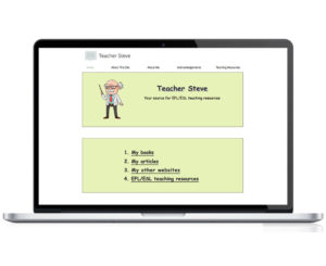 An image of the website for Teacher Steve education, designed by Axess Web Design