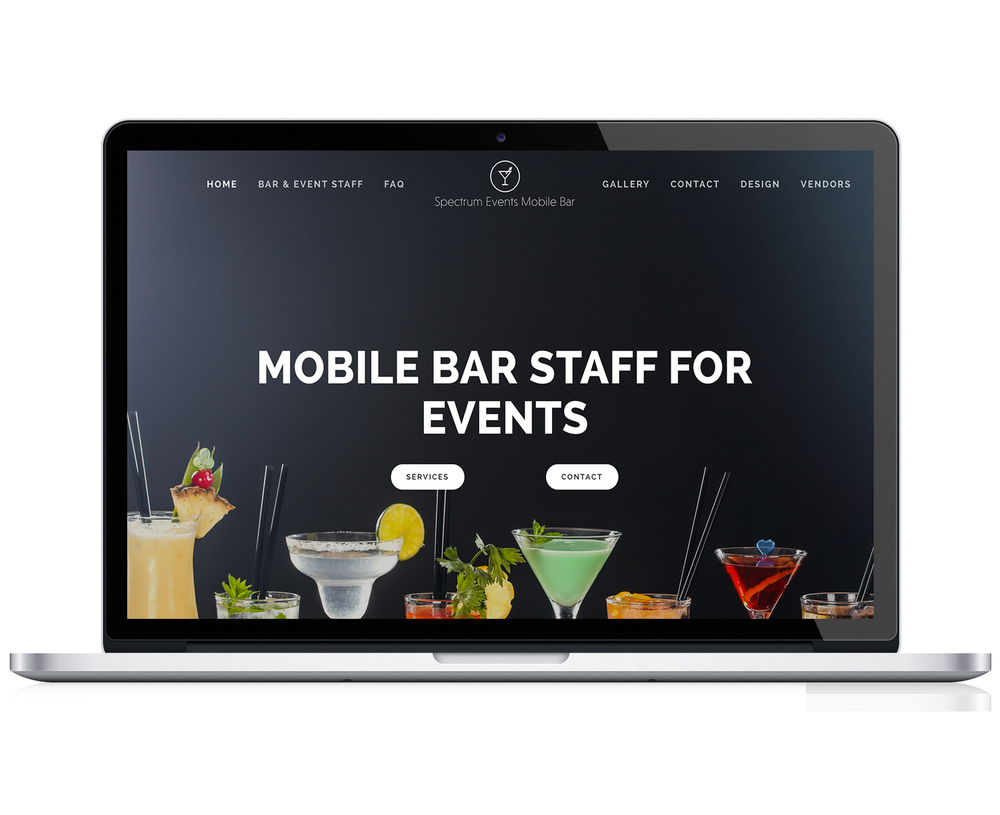 Spectrum Events mobile bar website designed by Axess Web Design