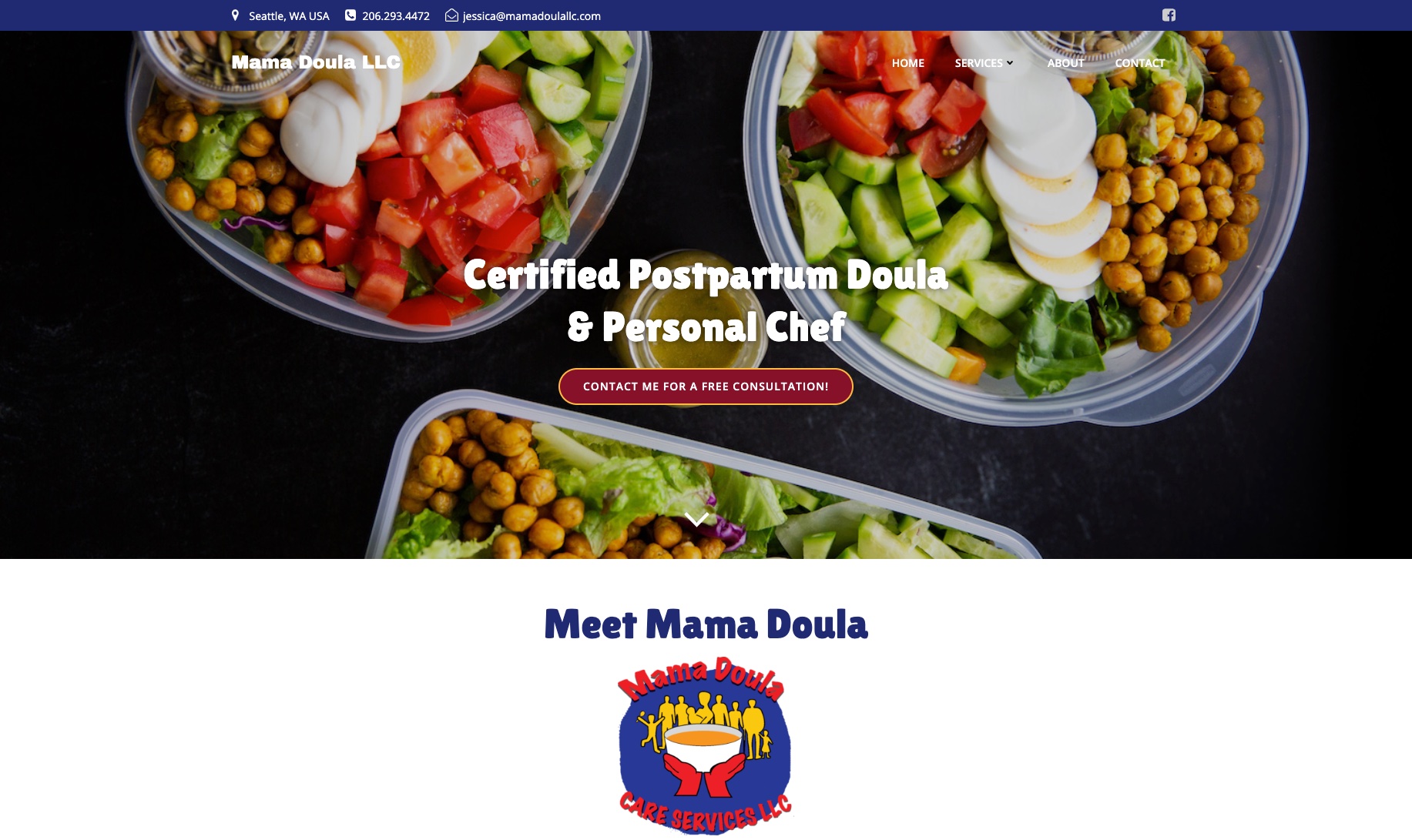 MamaDoula birth and doula services website designed by Axess Web Design