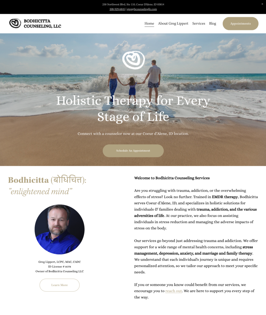New therapy and counseling services in Coeur d'Alene, ID.