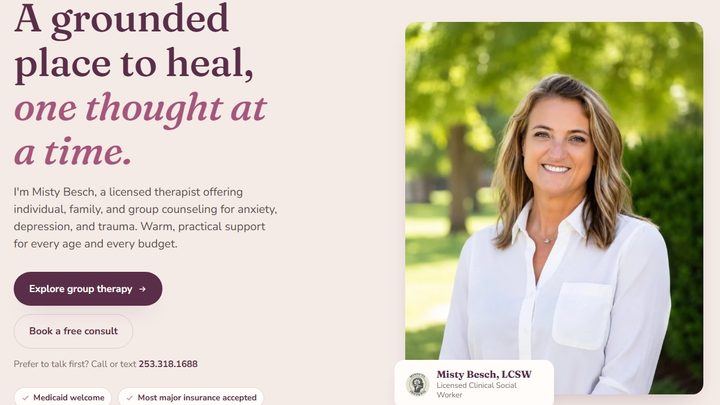 New therapist website design for Mindful Thoughts Counseling in Coeur d'Alene by Axess Web Design